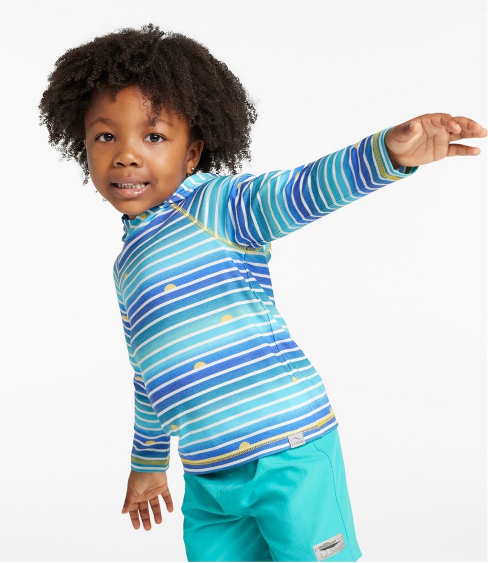 L.L.Bean Toddlers' Everyday SunSmart® Hooded Tee, Long-Sleeve Stripe CLOTHING|SALE