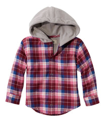 L.L.Bean Toddlers' Fleece-Lined Flannel Shirt, Hooded CLOTHING