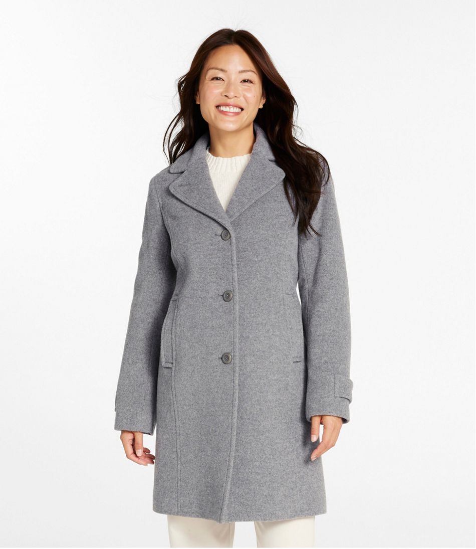 L.L.Bean Women's Classic Lambswool Polo Coat, Three-Quarter Length OUTERWEAR