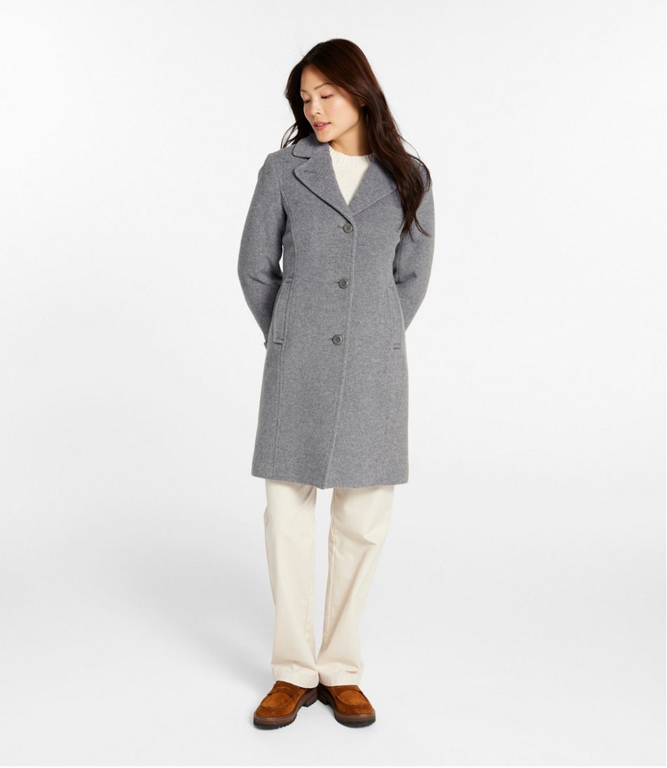 L.L.Bean Women's Classic Lambswool Polo Coat, Three-Quarter Length OUTERWEAR