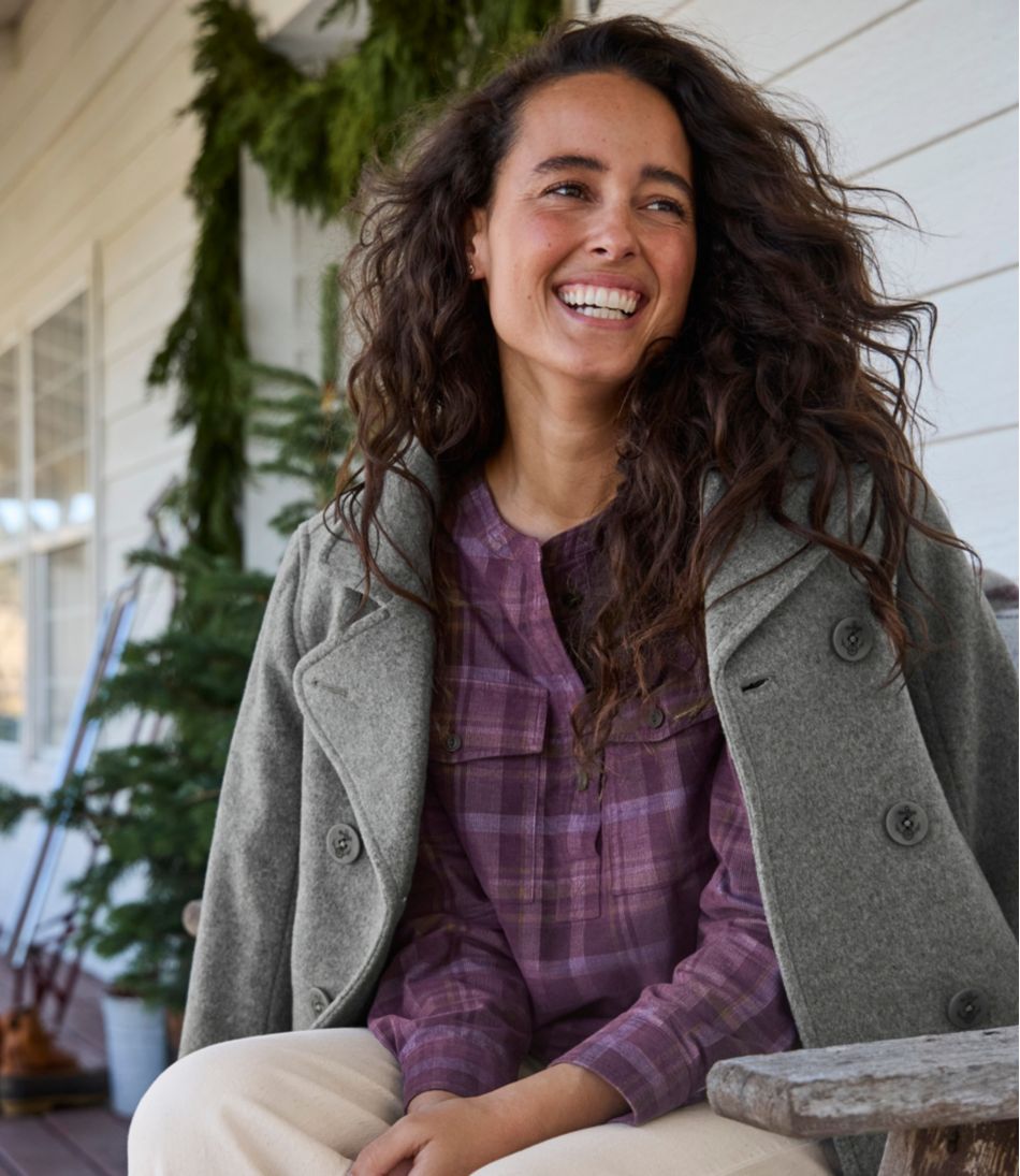 L.L.Bean Women's Classic Lambswool Peacoat OUTERWEAR