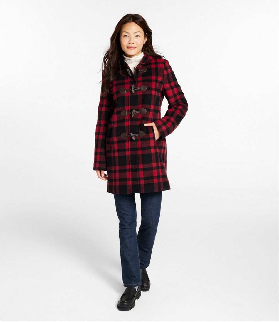 L.L.Bean Women's Classic Lambswool Duffel Coat, Pattern OUTERWEAR
