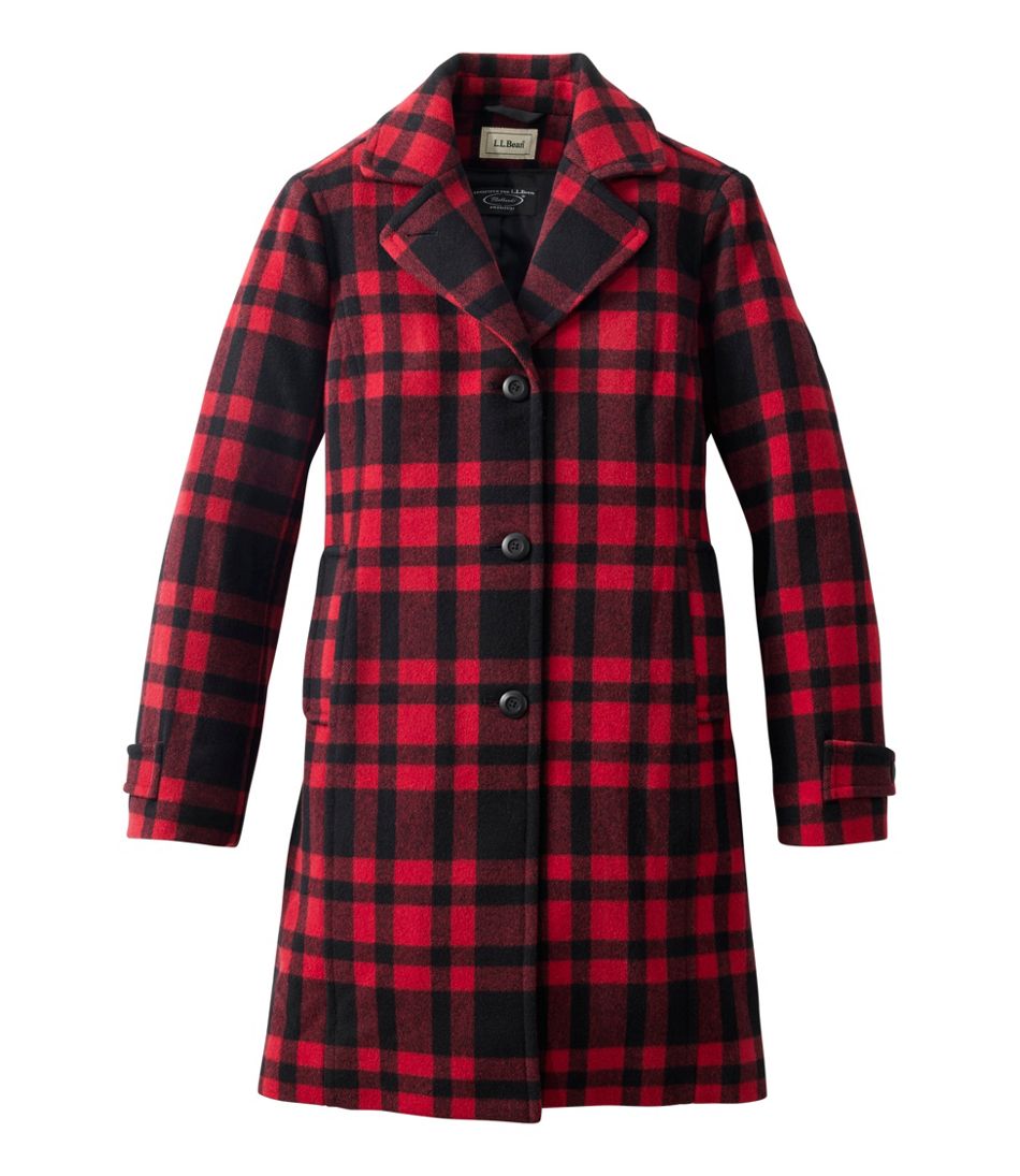 L.L.Bean Women's Classic Lambswool Polo Coat, Three-Quarter, Pattern OUTERWEAR