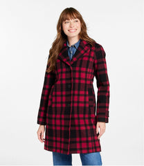 L.L.Bean Women's Classic Lambswool Polo Coat, Three-Quarter, Pattern OUTERWEAR