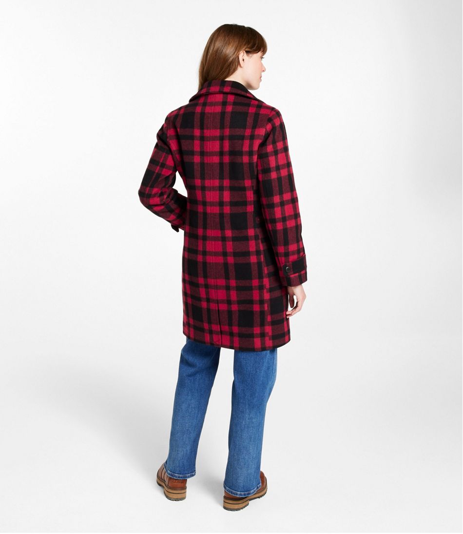L.L.Bean Women's Classic Lambswool Polo Coat, Three-Quarter, Pattern OUTERWEAR