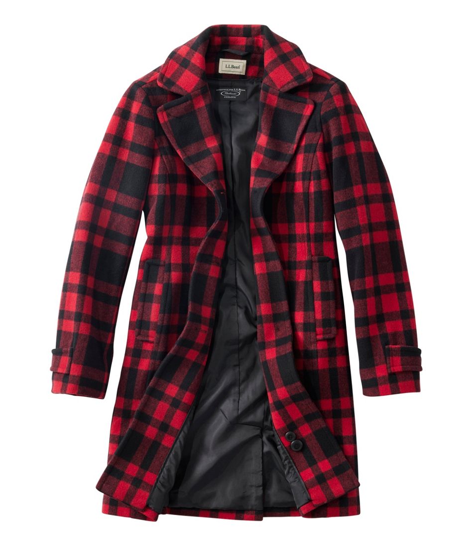 L.L.Bean Women's Classic Lambswool Polo Coat, Three-Quarter, Pattern OUTERWEAR
