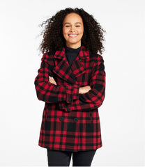 L.L.Bean Women's Classic Lambswool Peacoat, Pattern OUTERWEAR