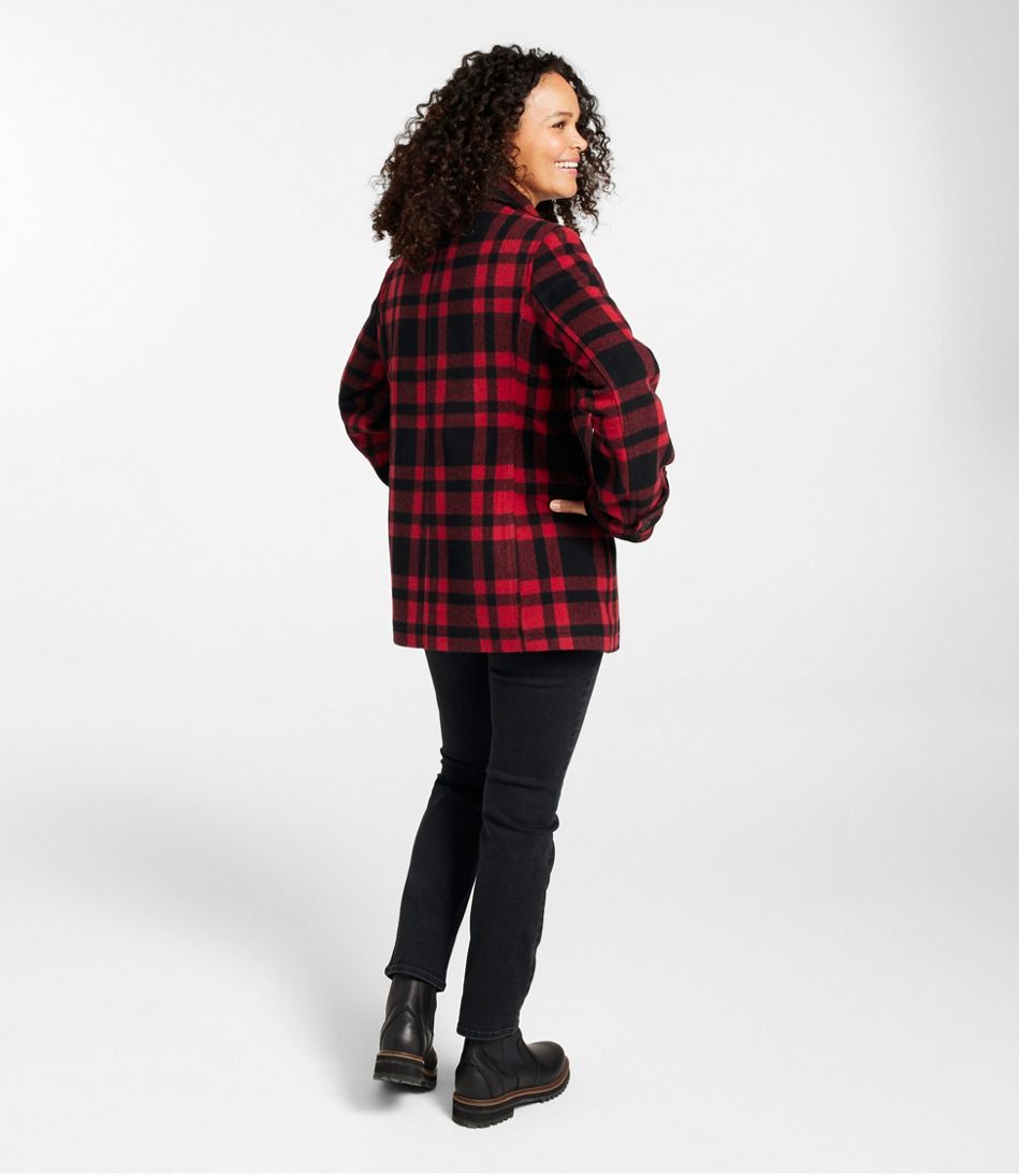 L.L.Bean Women's Classic Lambswool Peacoat, Pattern OUTERWEAR