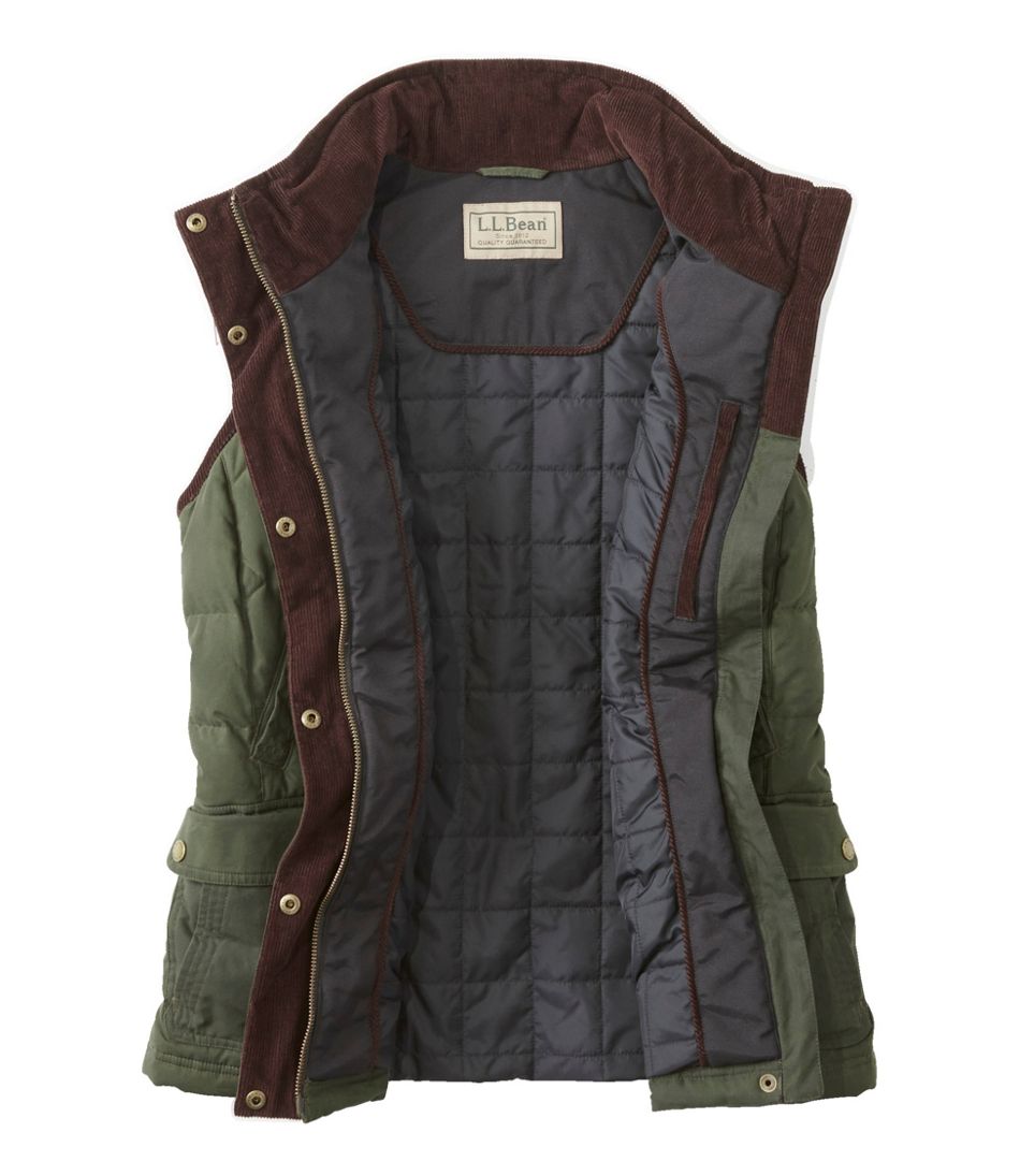L.L.Bean Women's Upcountry Waxed Cotton Down Vest OUTERWEAR|OUTDOOR EQUIPMENT