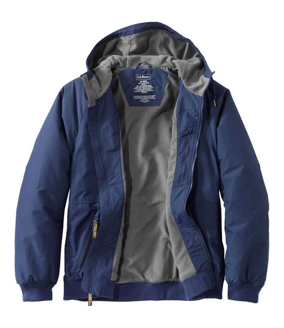 L.L.Bean Men's Insulated 3-Season Bomber Hooded Jacket OUTERWEAR
