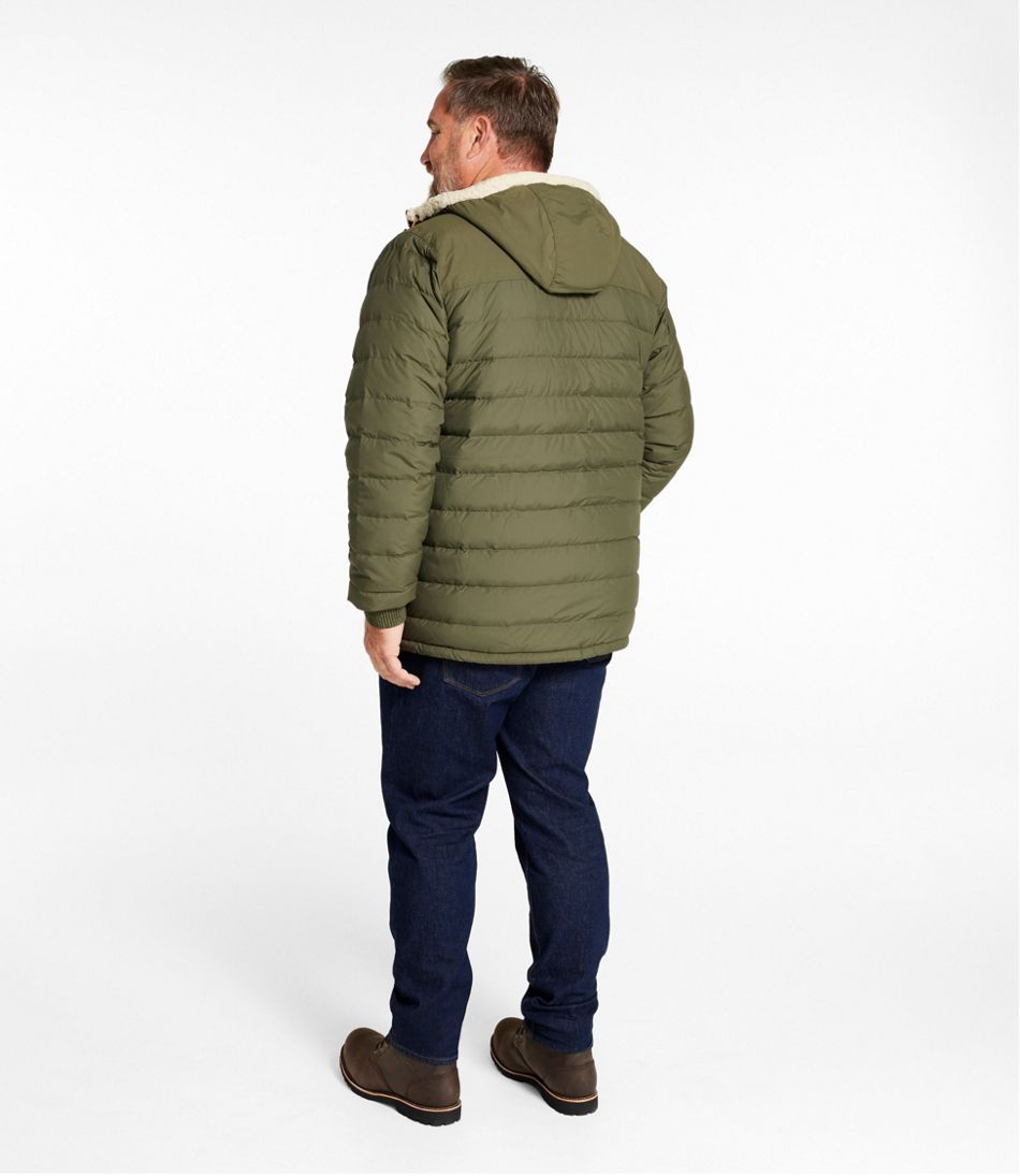 L.L.Bean Men's Mountain Classic Down Hooded Jacket, Sherpa-Lined OUTERWEAR