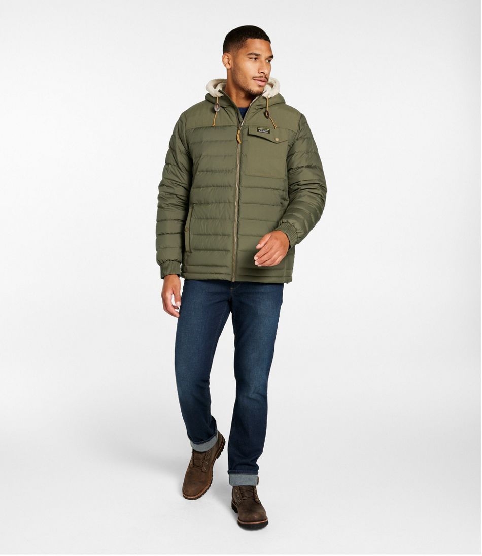 L.L.Bean Men's Mountain Classic Down Hooded Jacket, Sherpa-Lined OUTERWEAR
