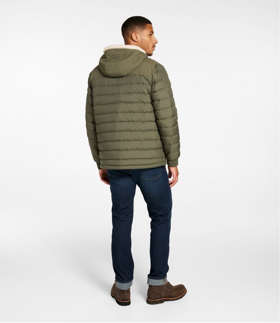 L.L.Bean Men's Mountain Classic Down Hooded Jacket, Sherpa-Lined OUTERWEAR