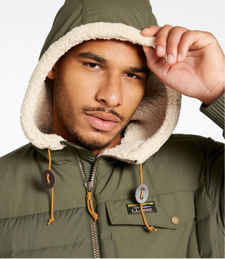L.L.Bean Men's Mountain Classic Down Hooded Jacket, Sherpa-Lined OUTERWEAR
