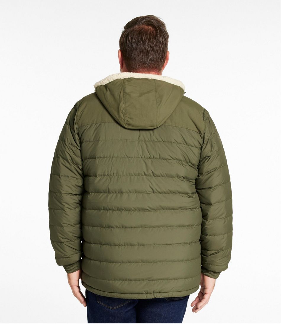 L.L.Bean Men's Mountain Classic Down Hooded Jacket, Sherpa-Lined OUTERWEAR