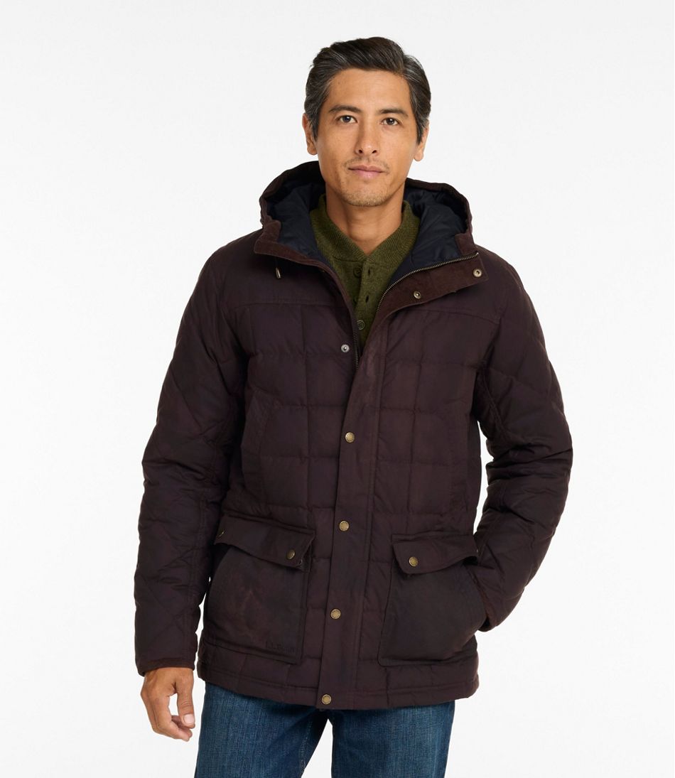 L.L.Bean Men's Upcountry Waxed Down Hooded Jacket OUTERWEAR|OUTDOOR EQUIPMENT