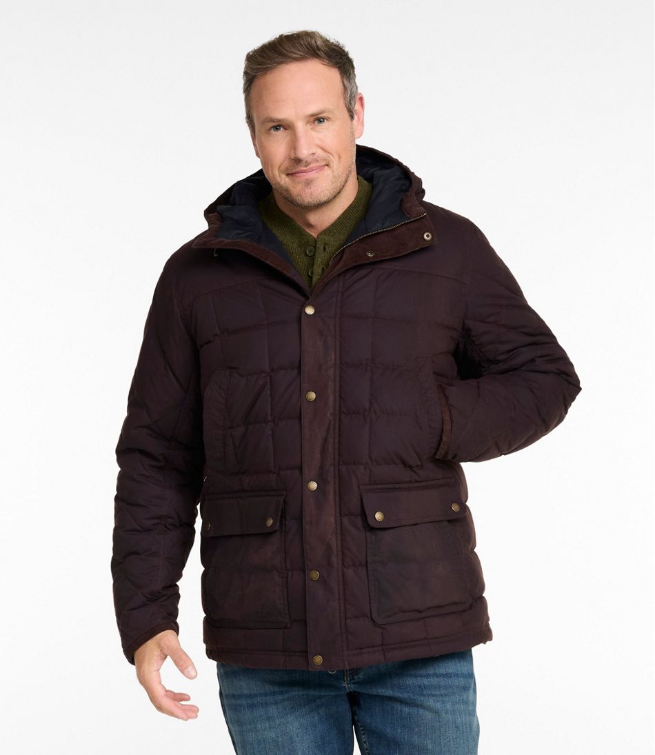 L.L.Bean Men's Upcountry Waxed Down Hooded Jacket OUTERWEAR|OUTDOOR EQUIPMENT