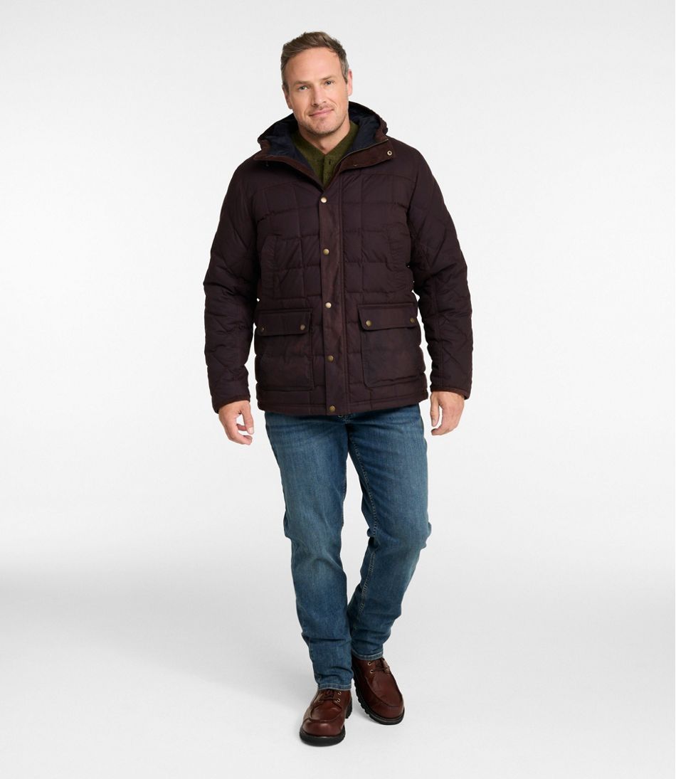 L.L.Bean Men's Upcountry Waxed Down Hooded Jacket OUTERWEAR|OUTDOOR EQUIPMENT
