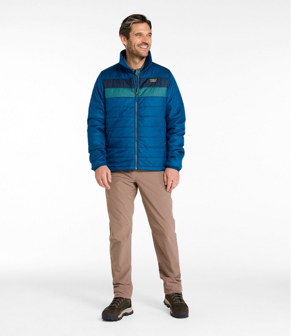 L.L.Bean Men's Mountain Classic Puffer Jacket, Colorblock OUTERWEAR|SALE