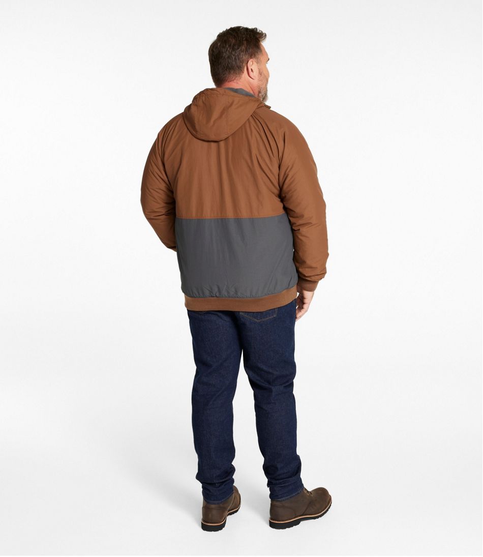 L.L.Bean Men's Insulated 3-Season Bomber Hooded Jacket, Colorblock OUTERWEAR