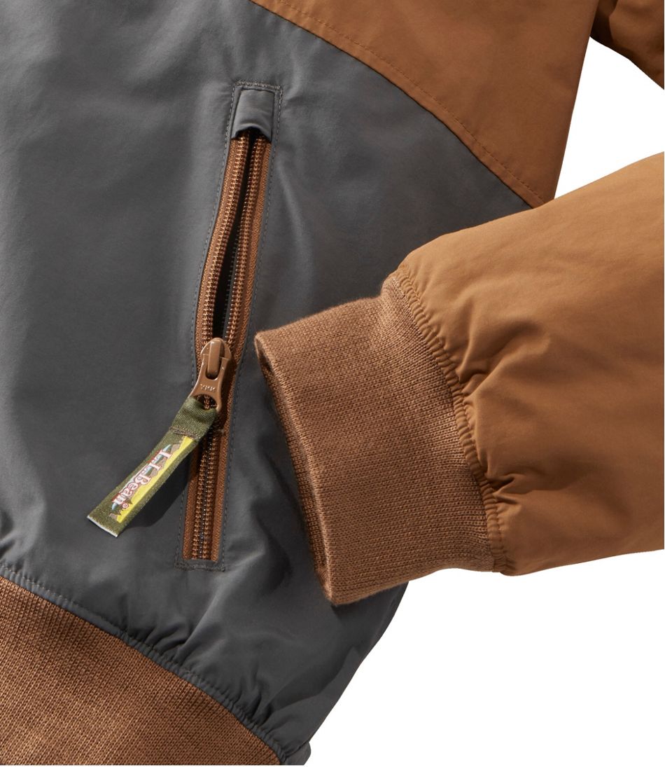 L.L.Bean Men's Insulated 3-Season Bomber Hooded Jacket, Colorblock OUTERWEAR