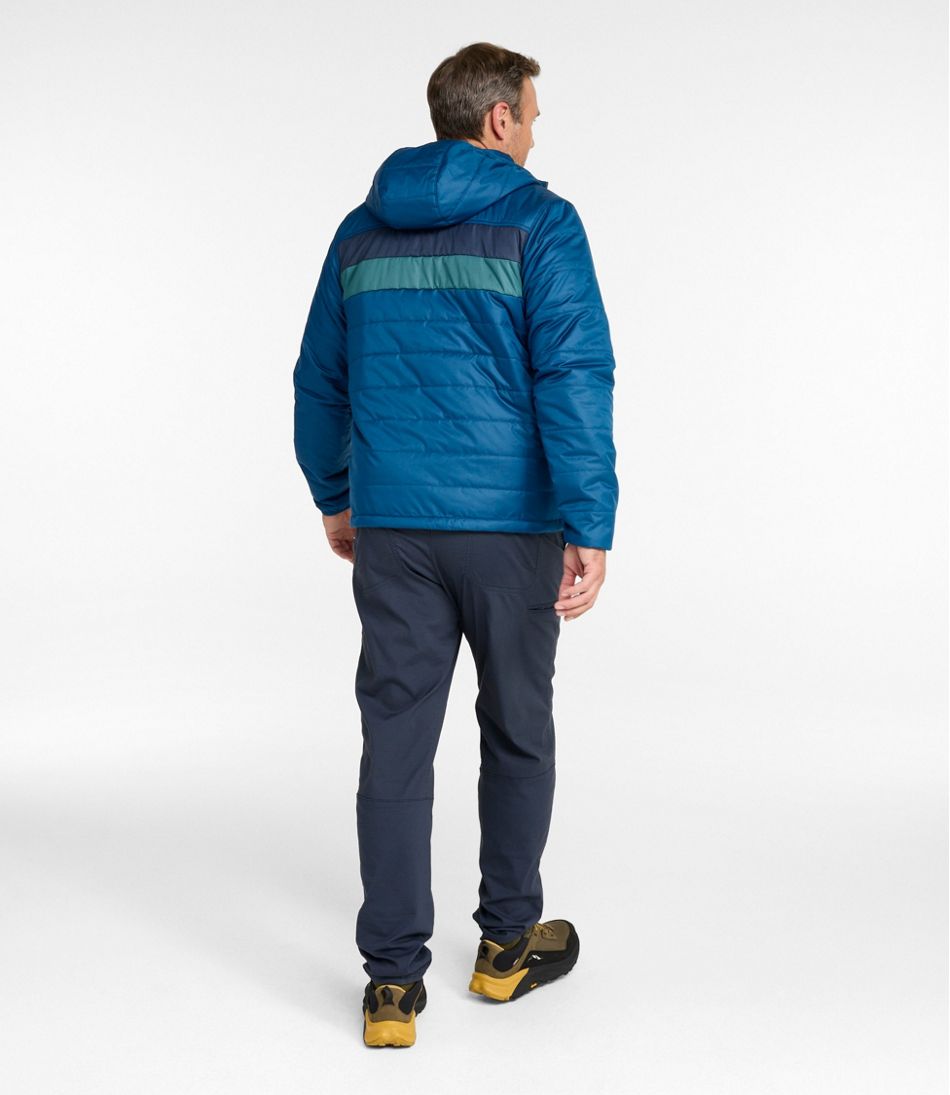 L.L.Bean Men's Mountain Classic Puffer Hooded Jacket, Colorblock OUTERWEAR