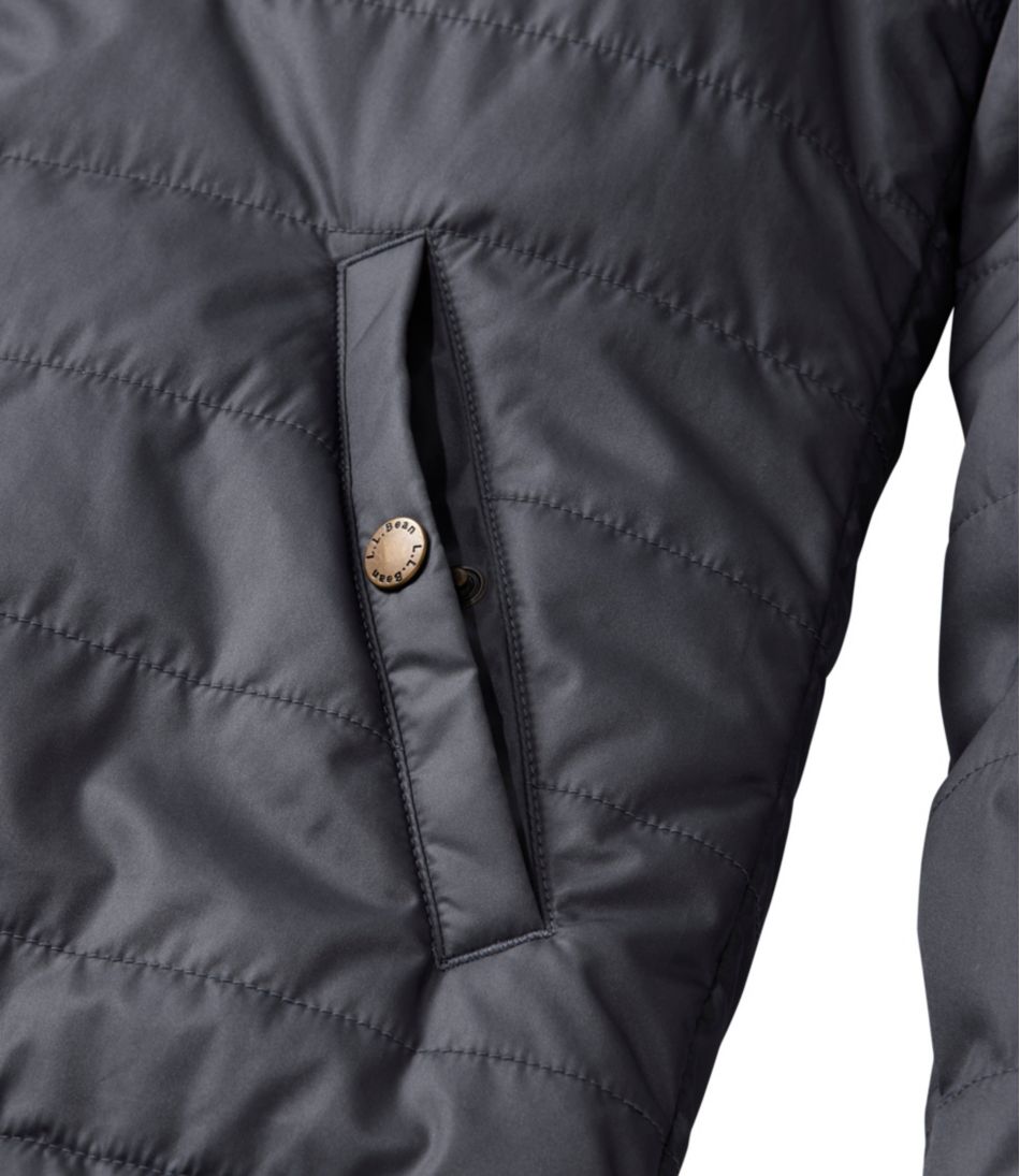 L.L.Bean Men's Mountain Classic Puffer Hooded Jacket, Colorblock OUTERWEAR