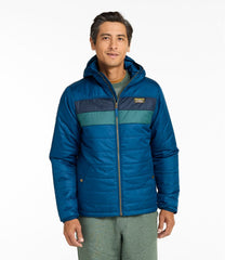 L.L.Bean Men's Mountain Classic Puffer Hooded Jacket, Colorblock OUTERWEAR