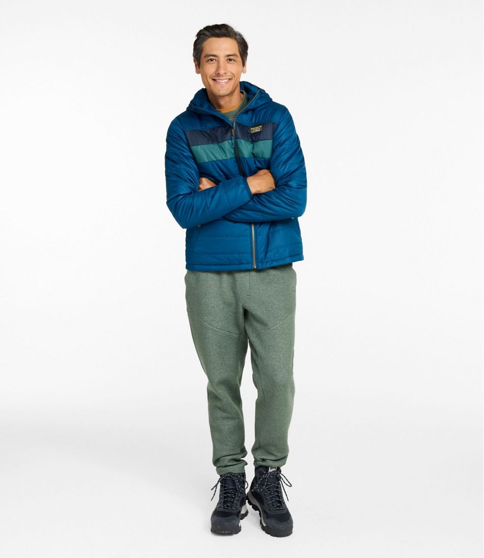 L.L.Bean Men's Mountain Classic Puffer Hooded Jacket, Colorblock OUTERWEAR