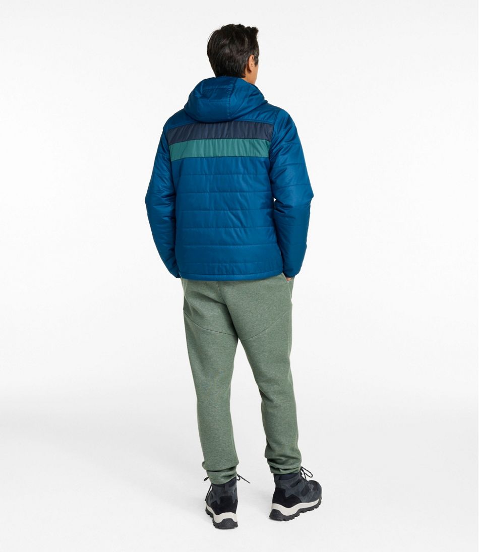 L.L.Bean Men's Mountain Classic Puffer Hooded Jacket, Colorblock OUTERWEAR