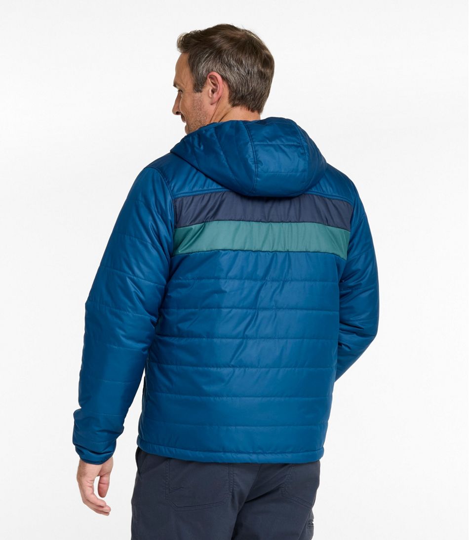L.L.Bean Men's Mountain Classic Puffer Hooded Jacket, Colorblock OUTERWEAR