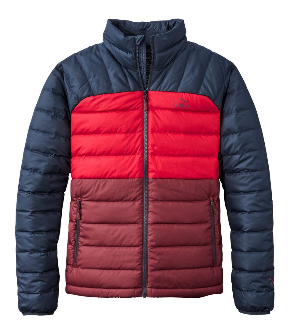 L.L.Bean Men's Bean's Down Jacket, Colorblock OUTERWEAR|SALE