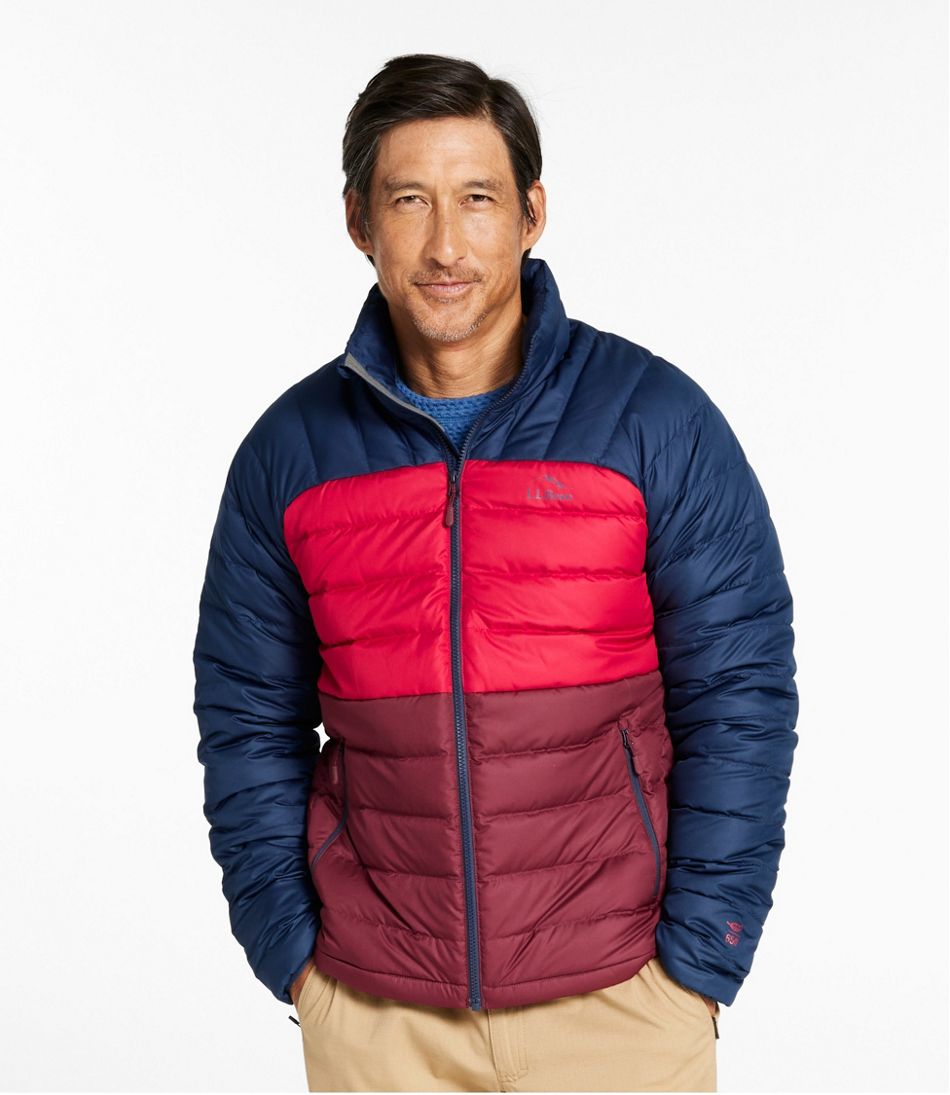 L.L.Bean Men's Bean's Down Jacket, Colorblock OUTERWEAR|SALE