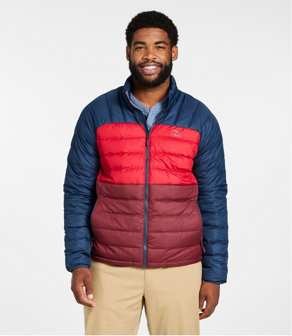L.L.Bean Men's Bean's Down Jacket, Colorblock OUTERWEAR|SALE