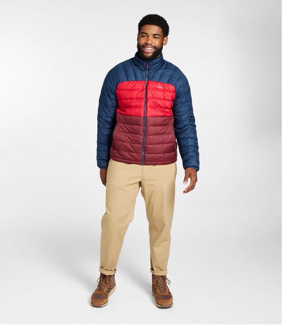 L.L.Bean Men's Bean's Down Jacket, Colorblock OUTERWEAR|SALE