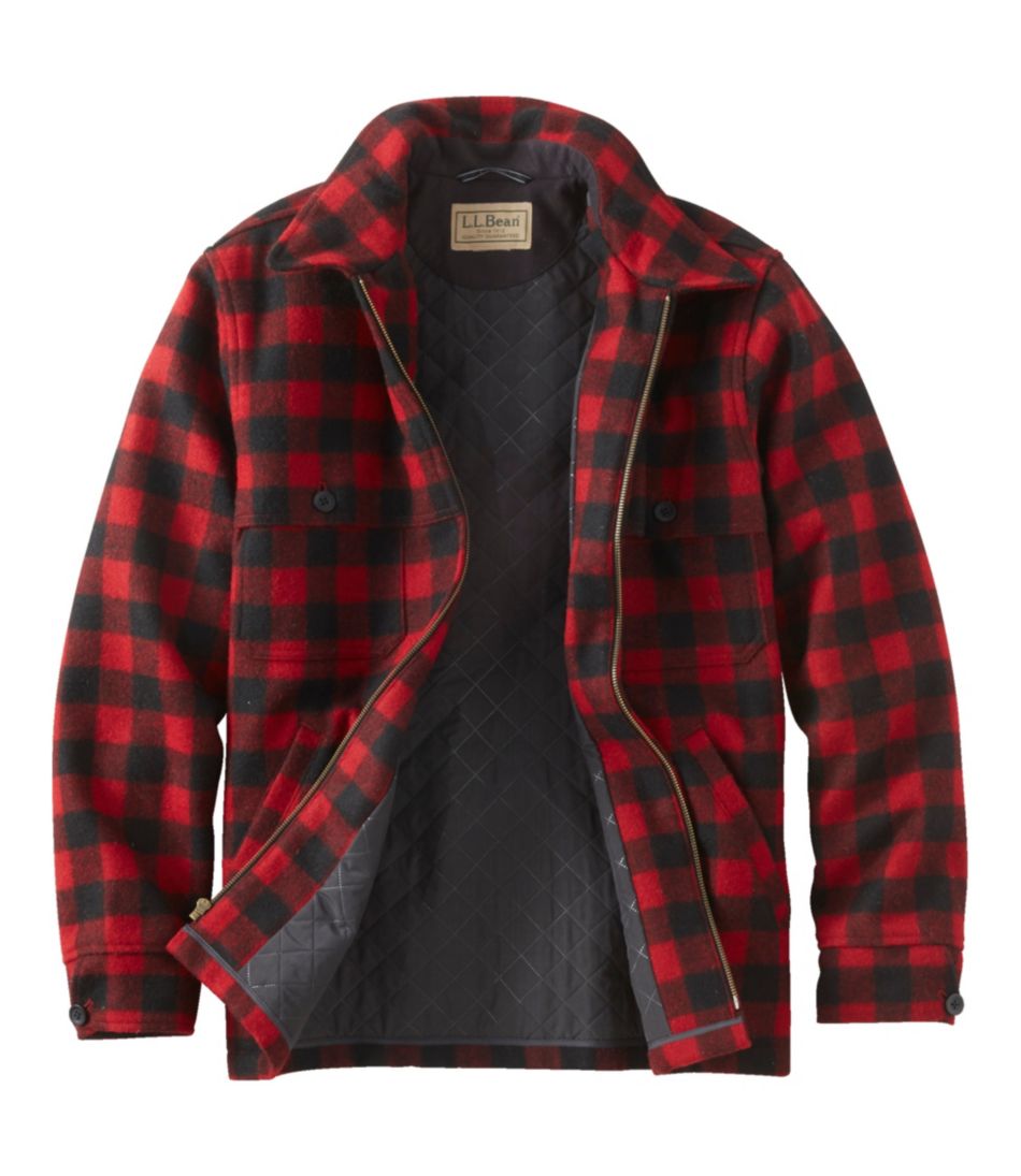 L.L.Bean Men's Maine Guide Zip-Front Jac-Shirt with PrimaLoft, Plaid OUTERWEAR|OUTDOOR EQUIPMENT|SALE