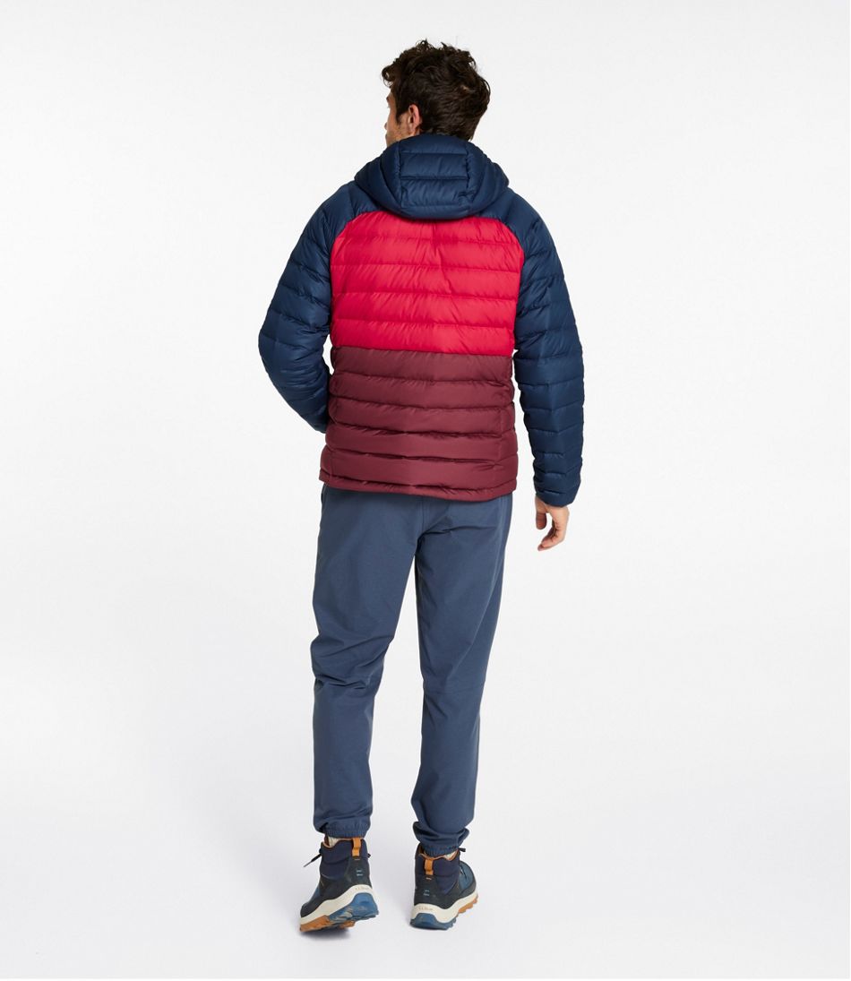 L.L.Bean Men's Bean's Down Hooded Jacket, Colorblock OUTERWEAR|SALE