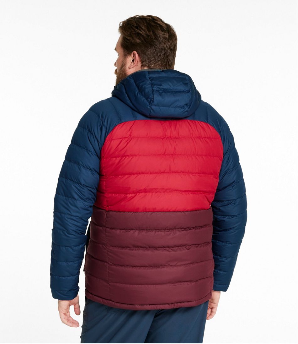 L.L.Bean Men's Bean's Down Hooded Jacket, Colorblock OUTERWEAR|SALE