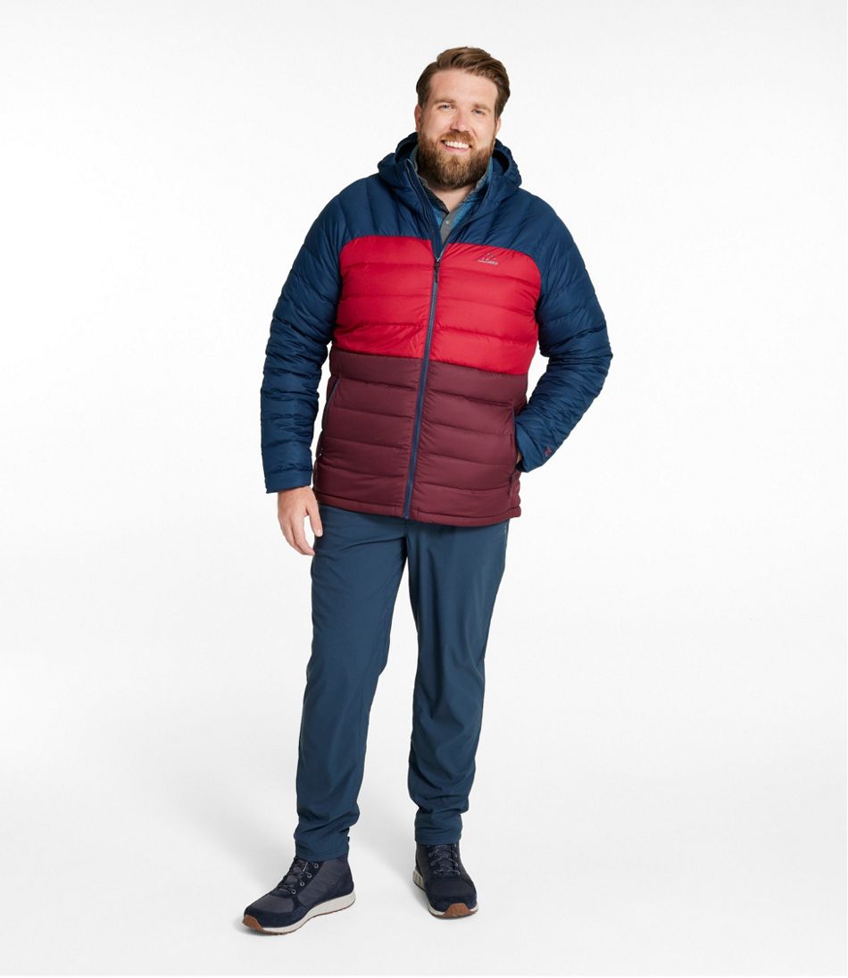 L.L.Bean Men's Bean's Down Hooded Jacket, Colorblock OUTERWEAR|SALE