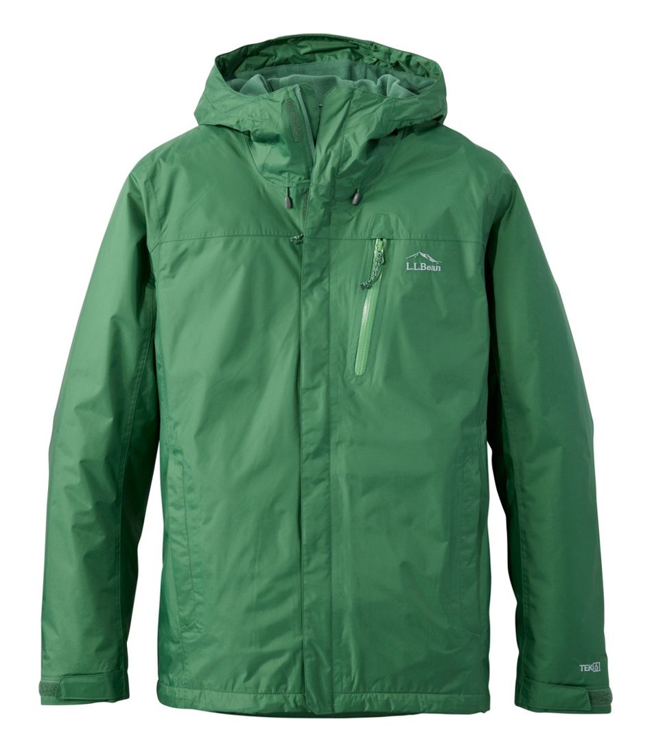 L.L.Bean Men's Trail Model Rain Jacket, Fleece-Lined OUTERWEAR