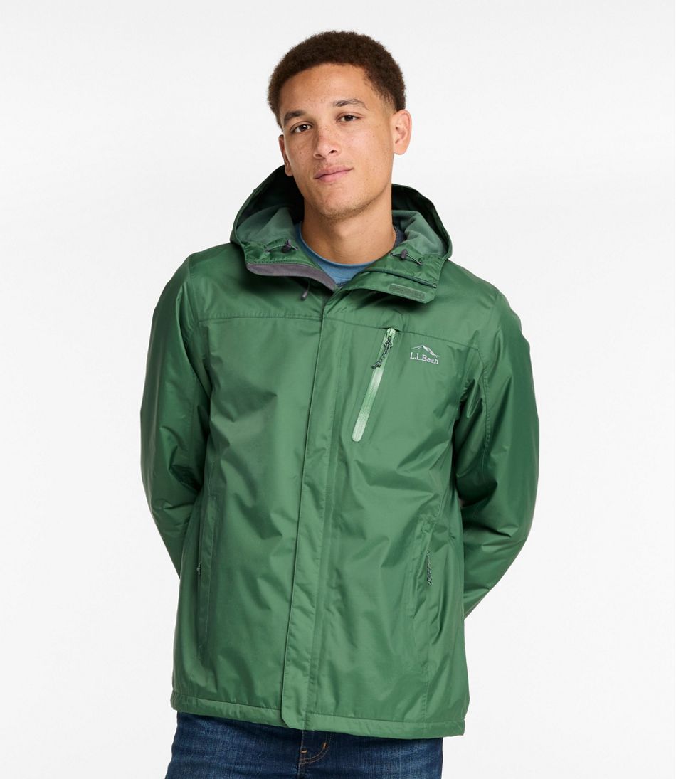 L.L.Bean Men's Trail Model Rain Jacket, Fleece-Lined OUTERWEAR