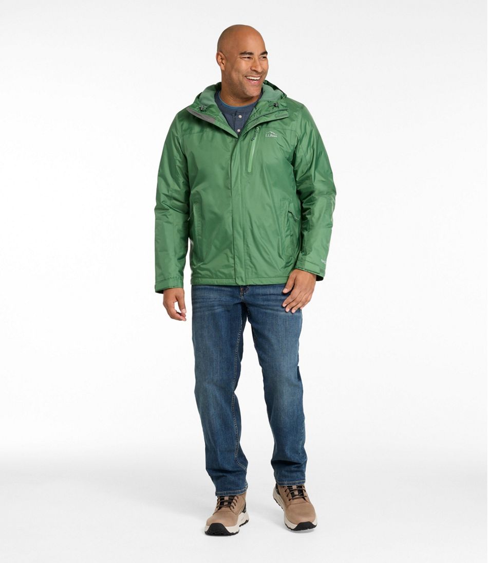 L.L.Bean Men's Trail Model Rain Jacket, Fleece-Lined OUTERWEAR