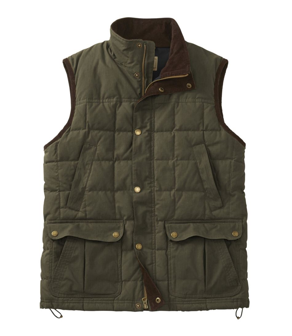 L.L.Bean Men's Upcountry Waxed Cotton Down Vest OUTERWEAR|OUTDOOR EQUIPMENT
