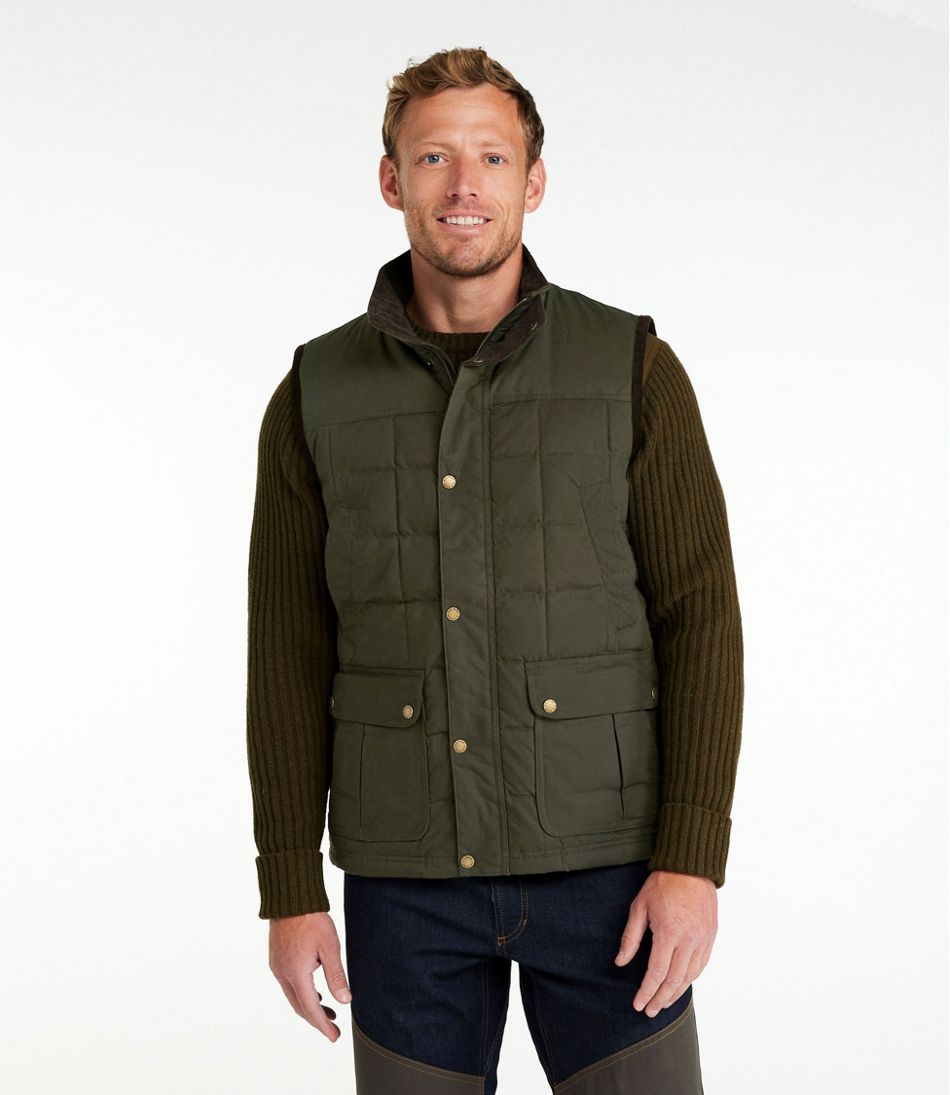 L.L.Bean Men's Upcountry Waxed Cotton Down Vest OUTERWEAR|OUTDOOR EQUIPMENT