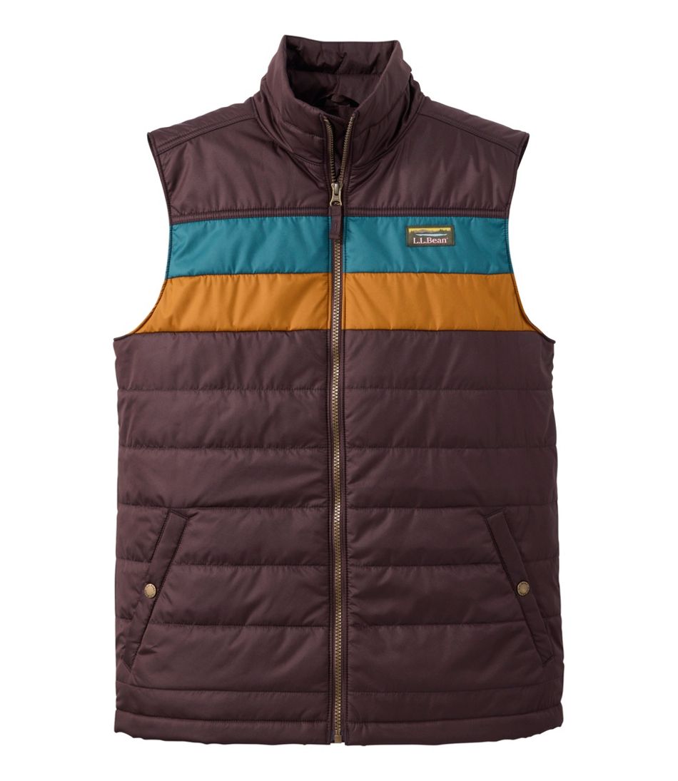 L.L.Bean Men's Mountain Classic Puffer Vest, Colorblock OUTERWEAR|SALE