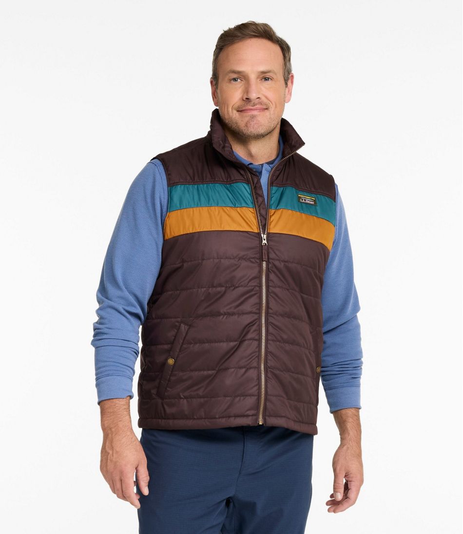 L.L.Bean Men's Mountain Classic Puffer Vest, Colorblock OUTERWEAR|SALE