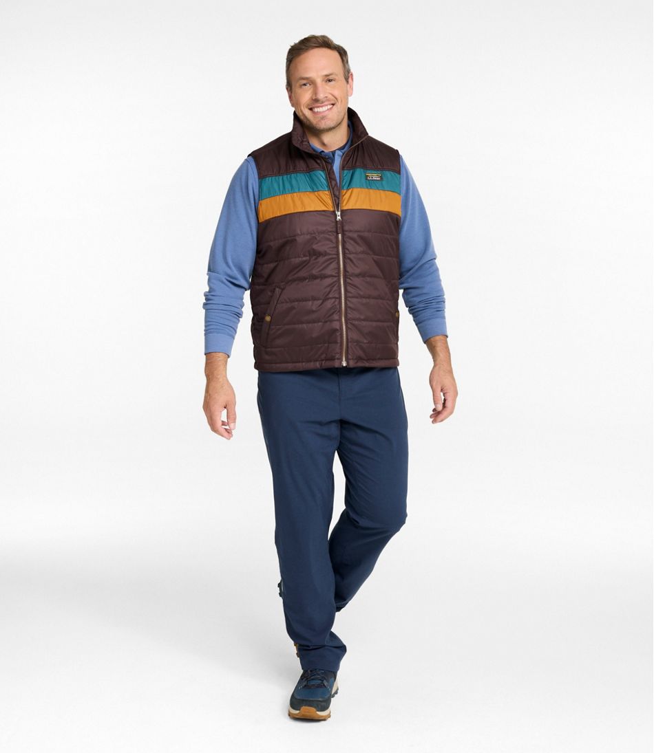 L.L.Bean Men's Mountain Classic Puffer Vest, Colorblock OUTERWEAR|SALE