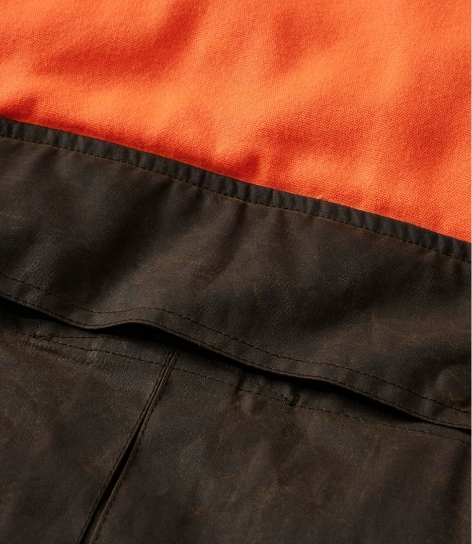 L.L.Bean Men's Double L Waxed-Cotton Upland Vest, Hunter Orange OUTERWEAR|OUTDOOR EQUIPMENT