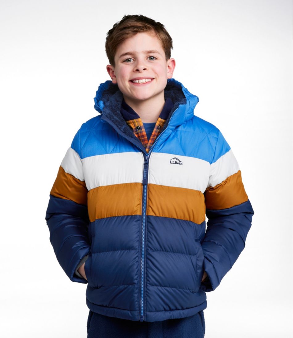 L.L.Bean Kids' Bean's Down Jacket, Colorblock OUTERWEAR