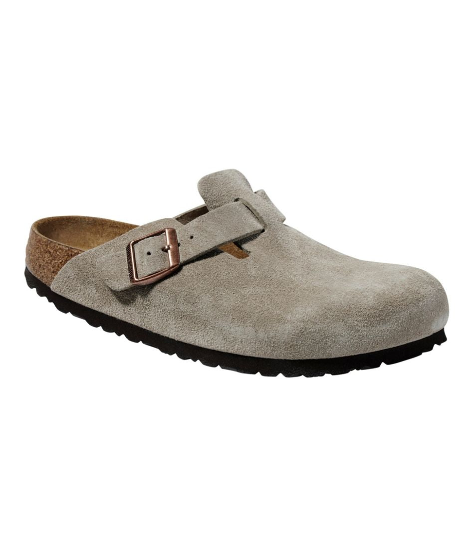 L.L.Bean Women's Birkenstock Boston Clogs, Suede Soft Footbed FOOTWEAR